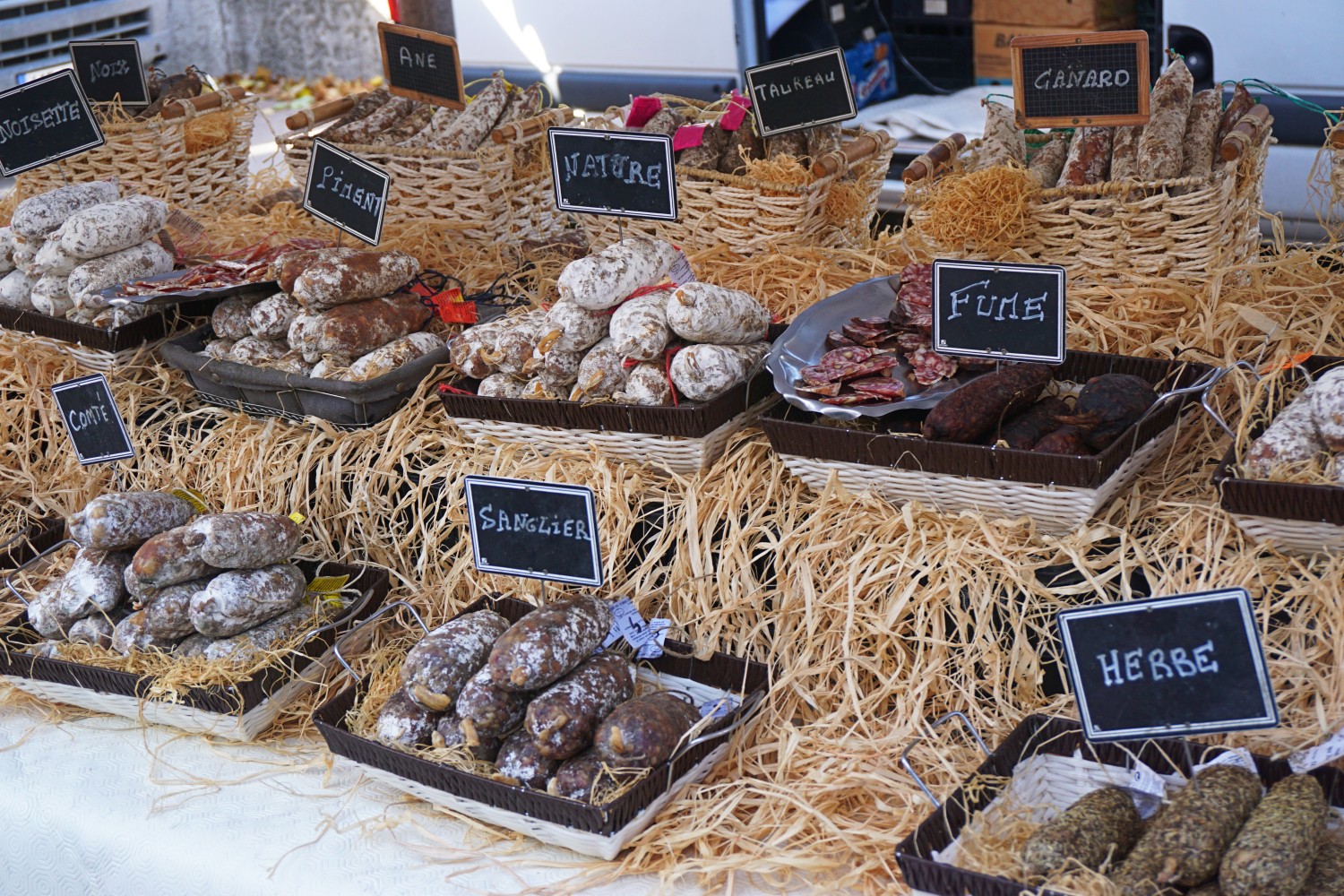 Sausage shop at Marché Saint-Antoine, Lyon
