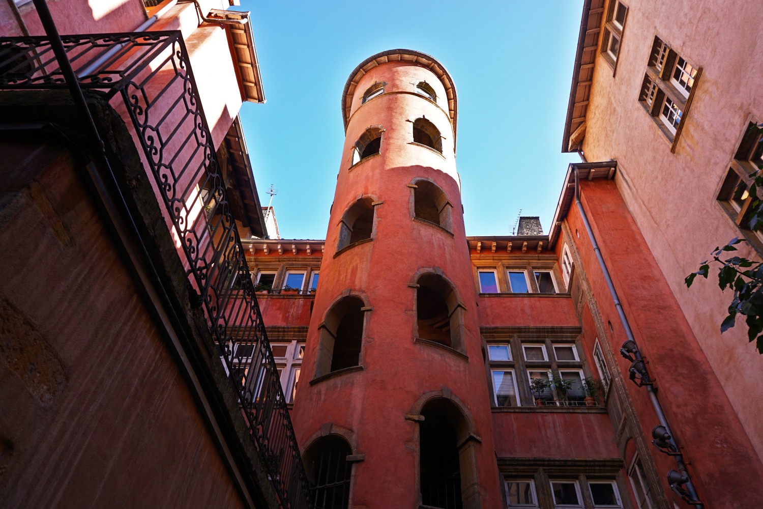 The Tour Rose and its courtyard in Vieux Lyon