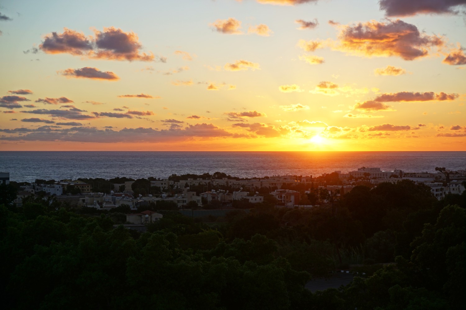 Sunset from Dioikitiria Square, Paphos Old Town Sunset from Dioikitiria Square, Paphos Old Town
