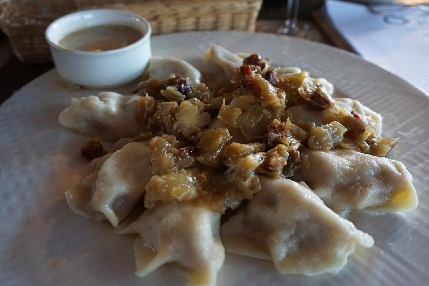 Pierogi (traditional Polish dumplings), Mandu restaurant, Gdańsk Pierogi (traditional Polish dumplings), Mandu restaurant, Gdańsk